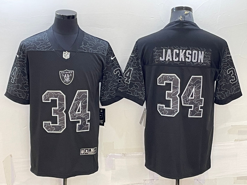 Men's Las Vegas Raiders Bo Jackson Black RFLCTV Limited Jersey football jersey product view 1