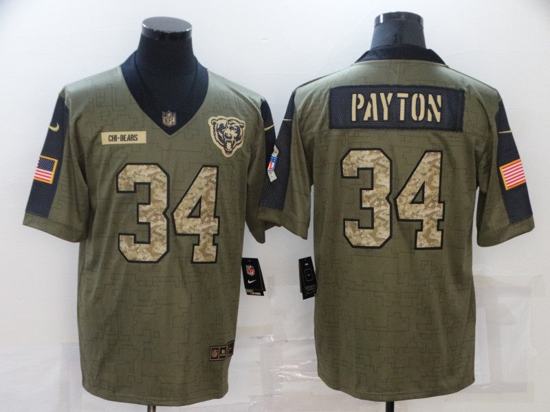 Men's Chicago Bears Walter Payton #34 Brown Player Game Jersey1 football jersey product view 1