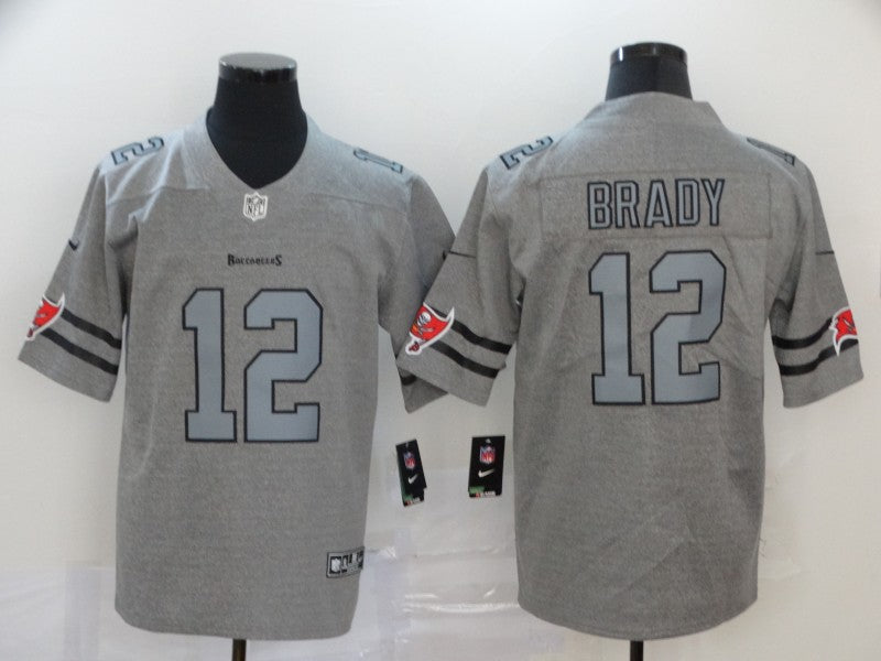 Men's Tampa Bay Buccaneers Tom Brady #12 Gray Authentic Game Jersey1 football jersey product view 1