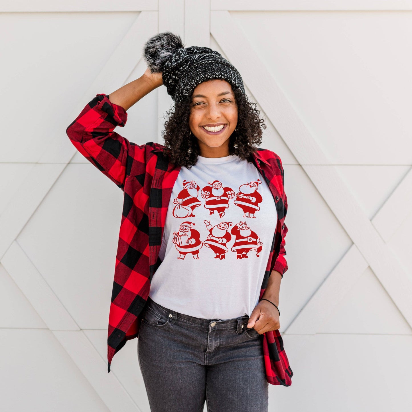 Jolly Santas | Christmas | Sizes XS-2XL Unisex T-shirt, Sweatshirt, Hoodie, Long Sleeve Tee - T-Shirt, Sweatshirt, Hoodie