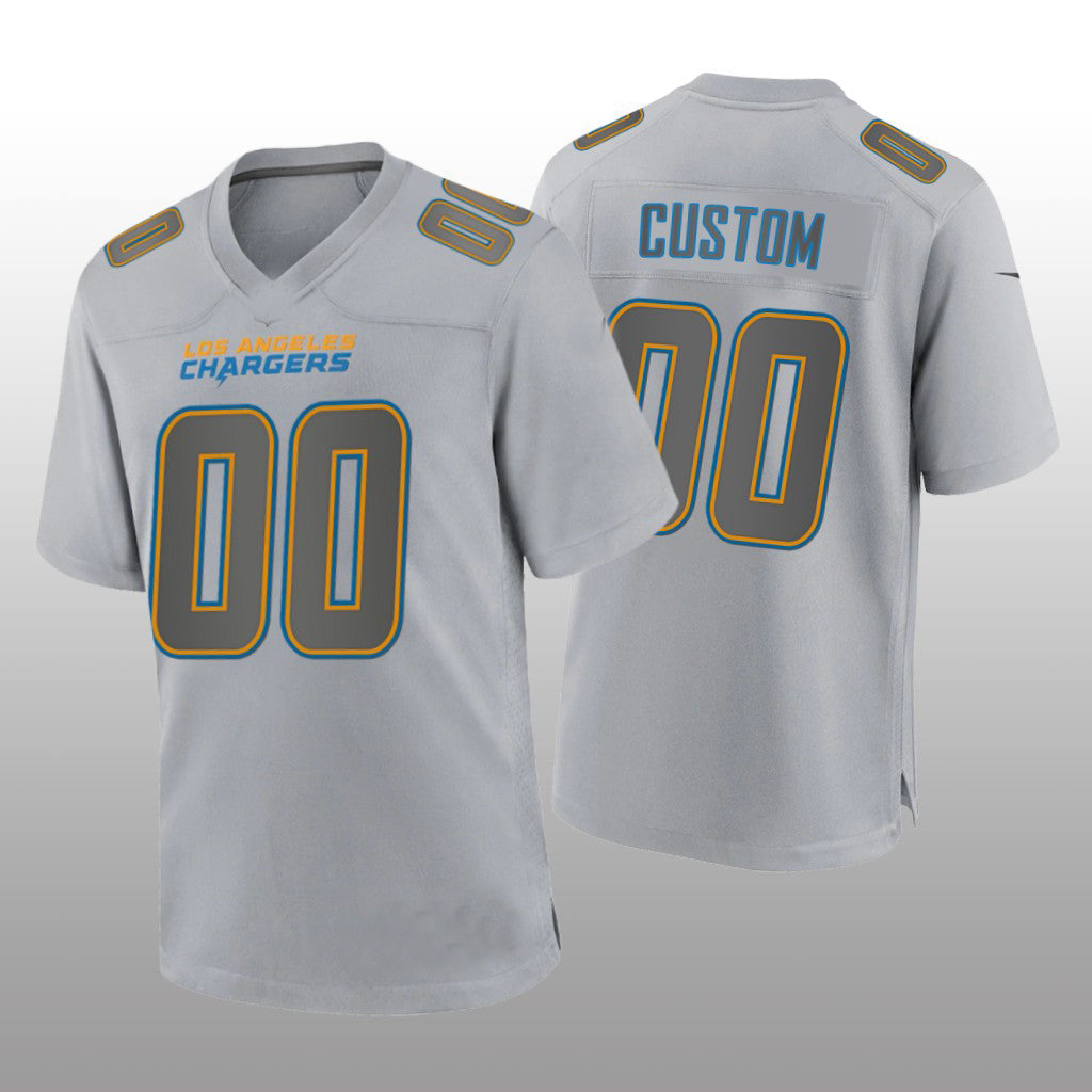 Custom1 Los Angeles Chargers Gray Atmosphere Game Jersey1 Stitched American Football Jerseys football jersey product view 1