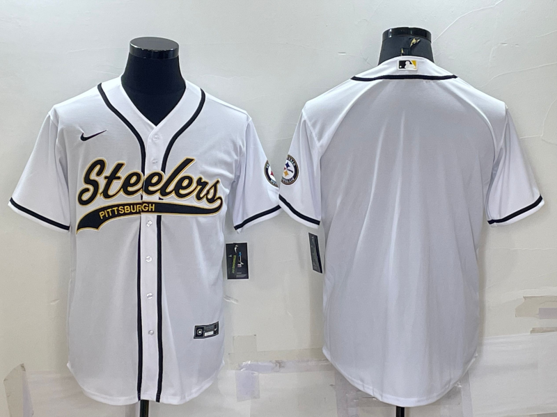 Men's Pittsburgh Steelers White Blank Jersey football jersey product view 1