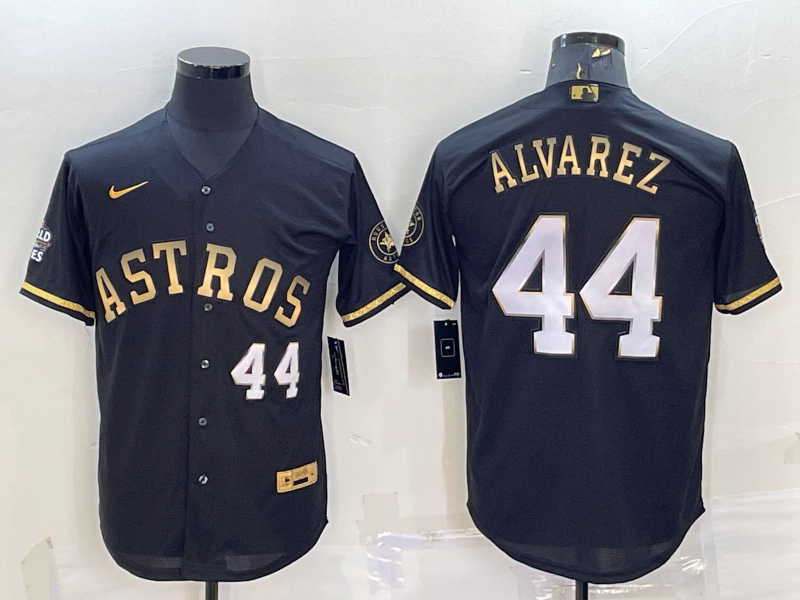 Men's Houston Astros Yordan Alvarez #44 Black Replica Team Jersey baseball jersey product view 1