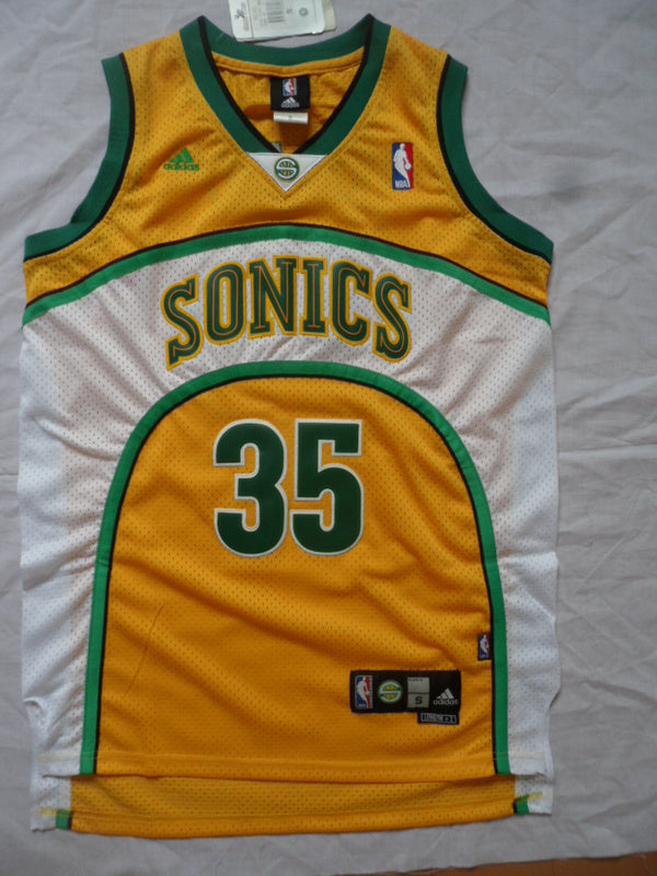 SuperSonics No. 35 Durant Yellow Retro Fan Edition New Fabric Jersey basketball jersey product view 1