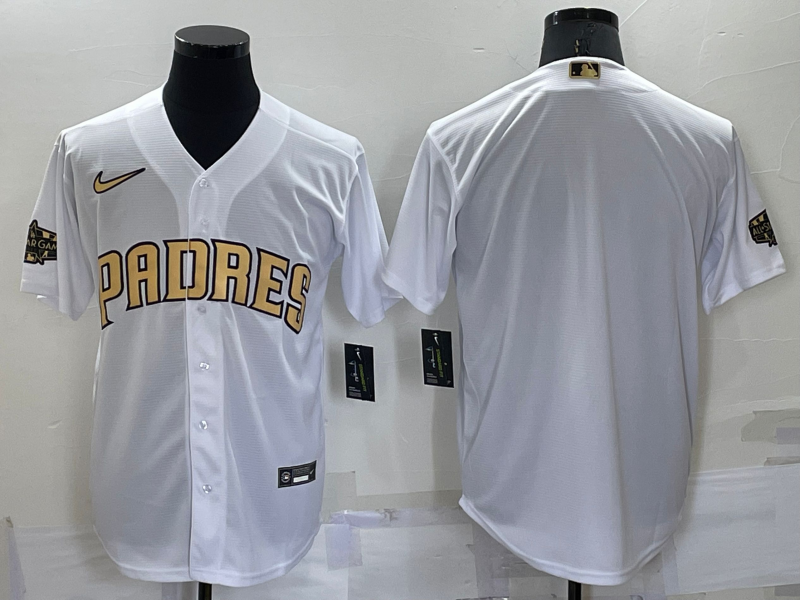 Men's San Diego Padres White Blank Replica Jersey baseball jersey product view 1