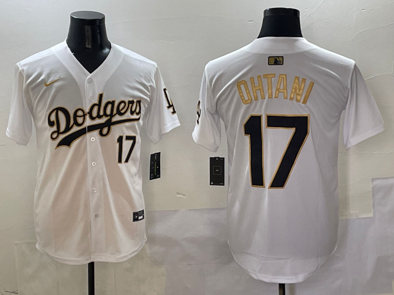 Men's Los Angeles Dodgers Shohei Ohtani White Game Jersey baseball jersey product view 1