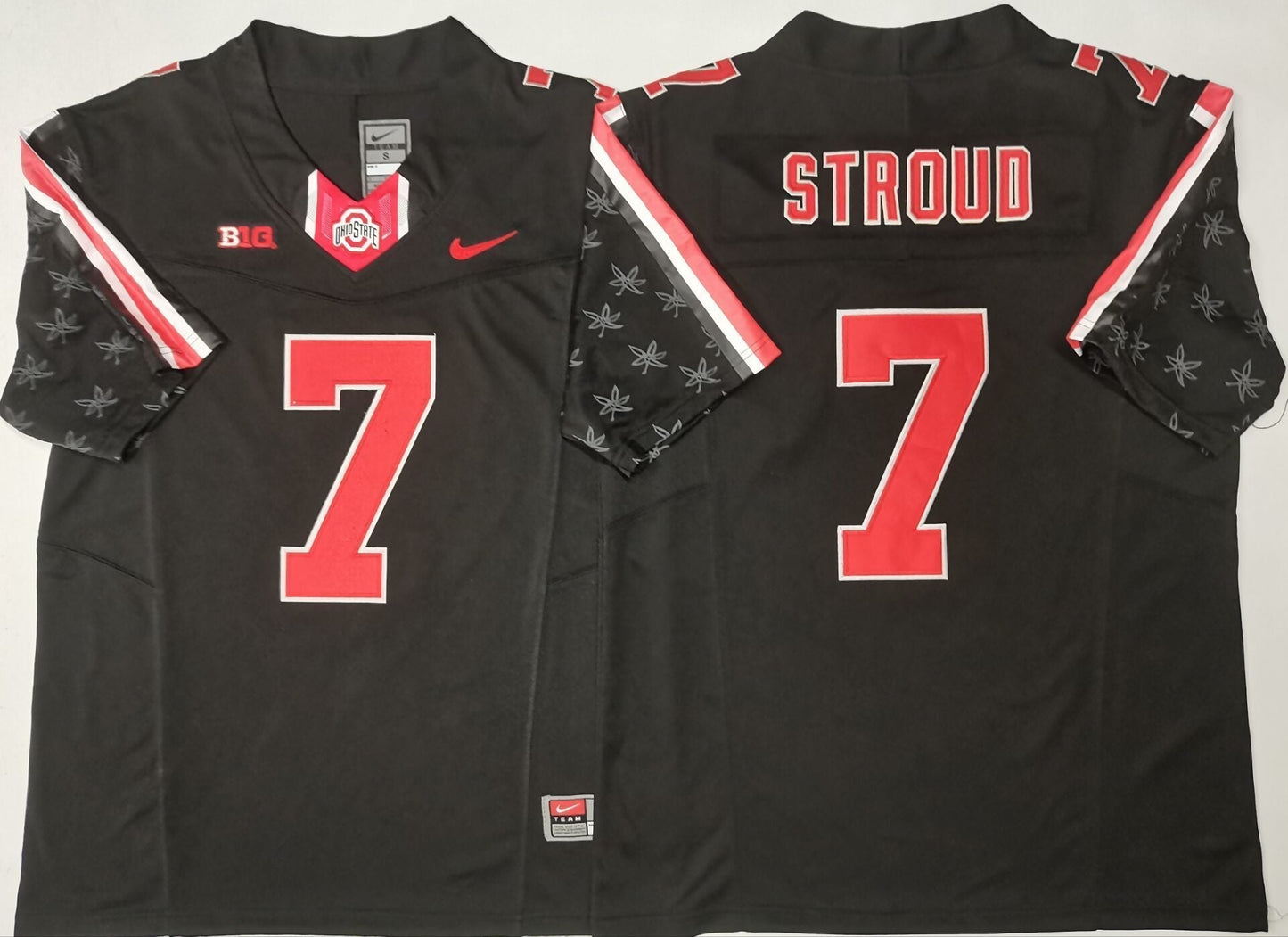 Men's Ohio State Buckeyes CJ Stroud Black Player Game Jersey sports jersey product view 1