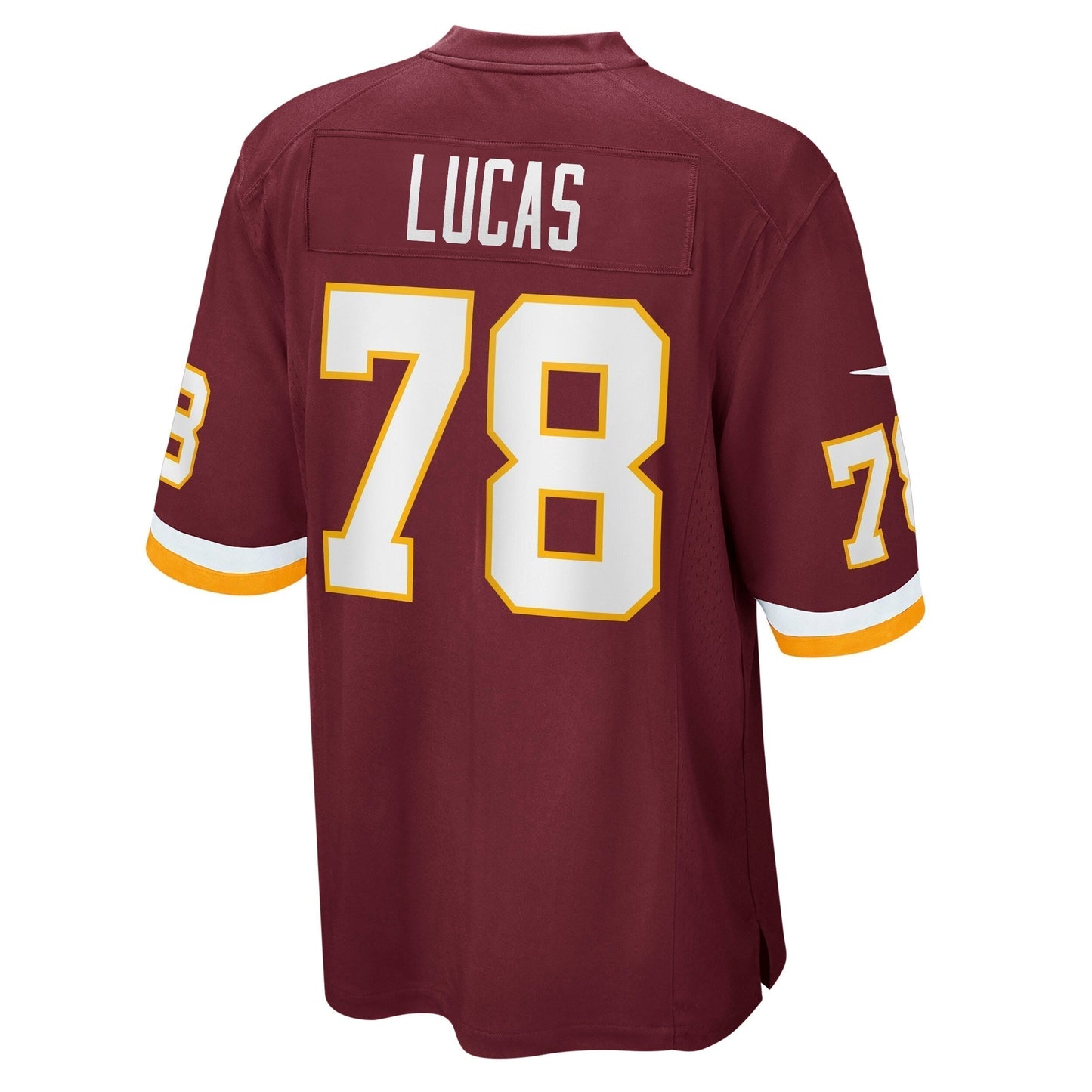 Cornelius Lucas Washington Football Team Game Jersey - Burgundy football jersey product view 3