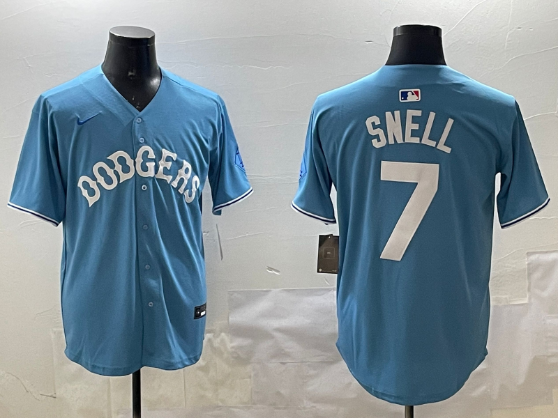 Men's Los Angeles Dodgers Blake Snell Light Blue Limited Player Jersey baseball jersey product view 1
