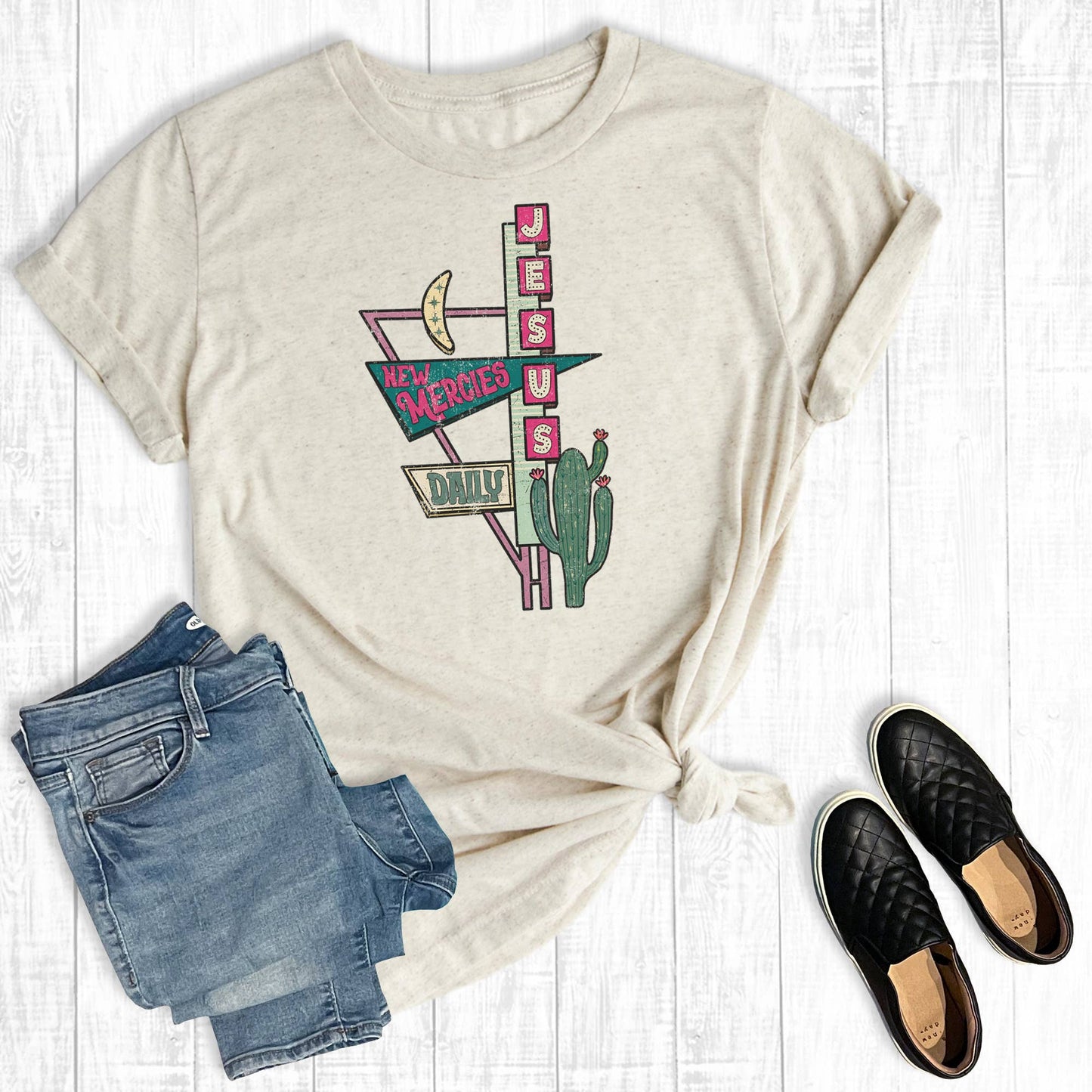 Retro Western Faith New Mercies Graphic Tee Unisex T-shirt, Sweatshirt, Hoodie, Long Sleeve Tee - T-Shirt, Sweatshirt, Hoodie