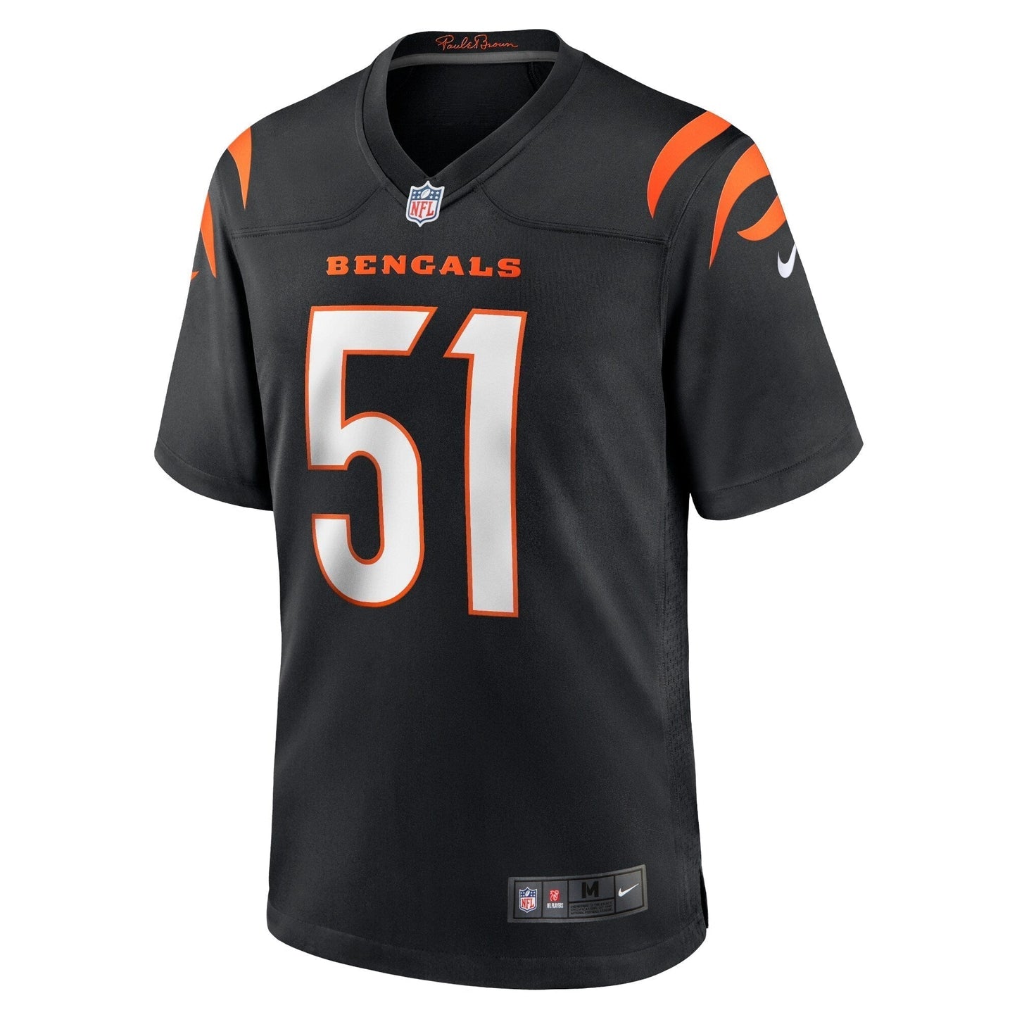 Markus Bailey Cincinnati Bengals Game Jersey - Black football jersey product view 2