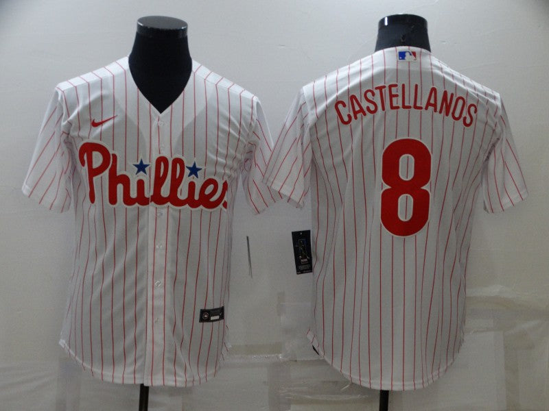 Men's Philadelphia Phillies Nick Castellanos White Replica Baseball Jersey baseball jersey product view 1