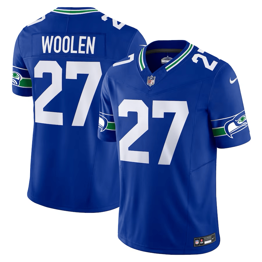 Tariq Woolen Seattle Seahawks Throwback Jersey football jersey product view 1