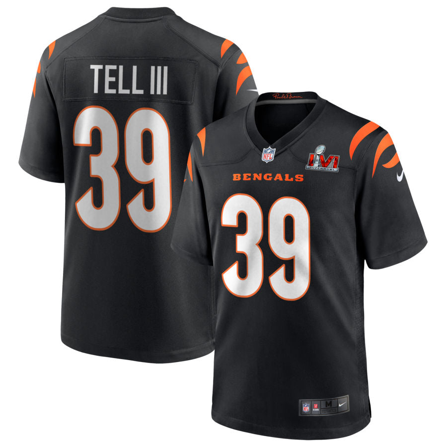 Marvell Tell III Cincinnati Bengals Super Bowl LVI Game Jersey - Black football jersey product view 1