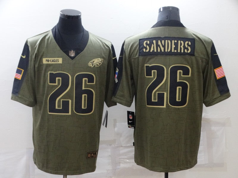 Men's Philadelphia Eagles Miles Sanders Brown Team Game Jersey football jersey product view 1