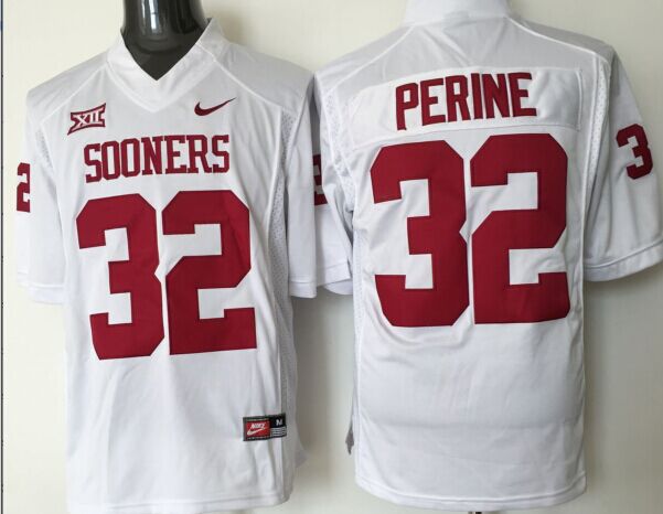 Men's Oklahoma Sooners Samaje Perine #32 White Player Jersey sports jersey product view 1