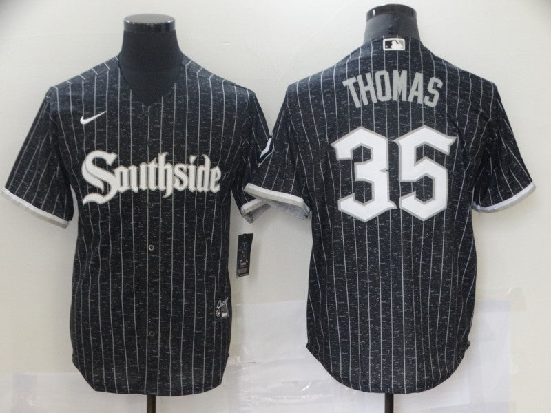 Men's Chicago White Sox Frank Thomas Black Stitched Jersey baseball jersey product view 1