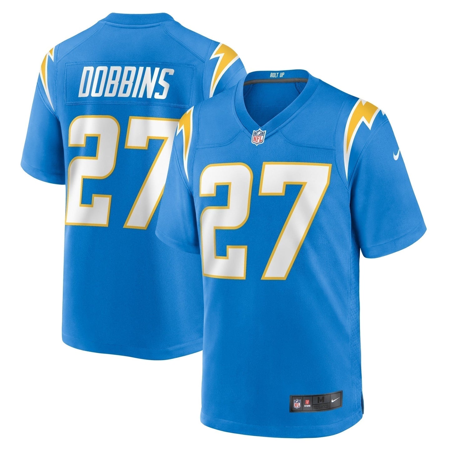 J.K. Dobbins Los Angeles Chargers Team Game Jersey - Powder Blue football jersey product view 1