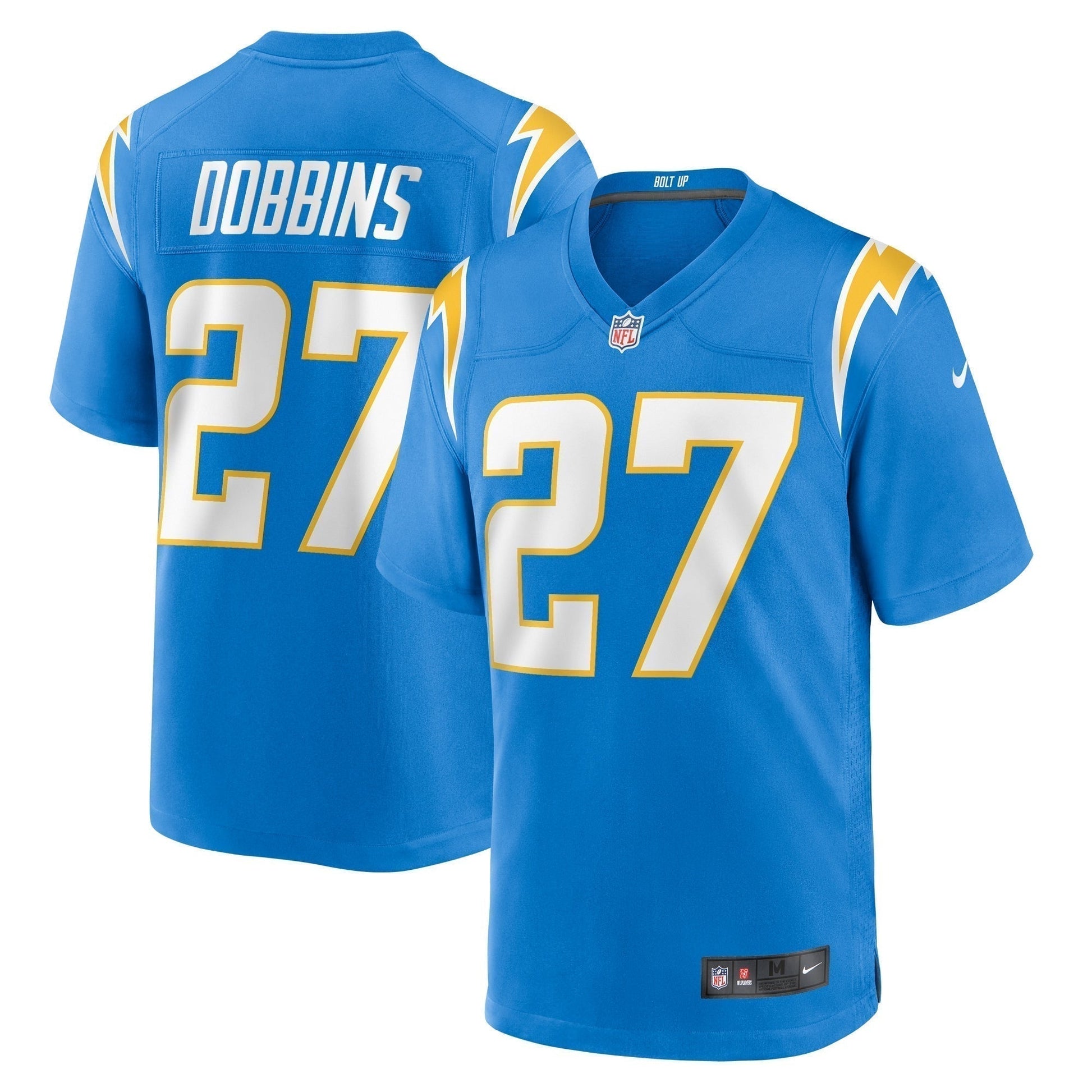 J.K. Dobbins Los Angeles Chargers Team Game Jersey - Powder Blue football jersey product view 1