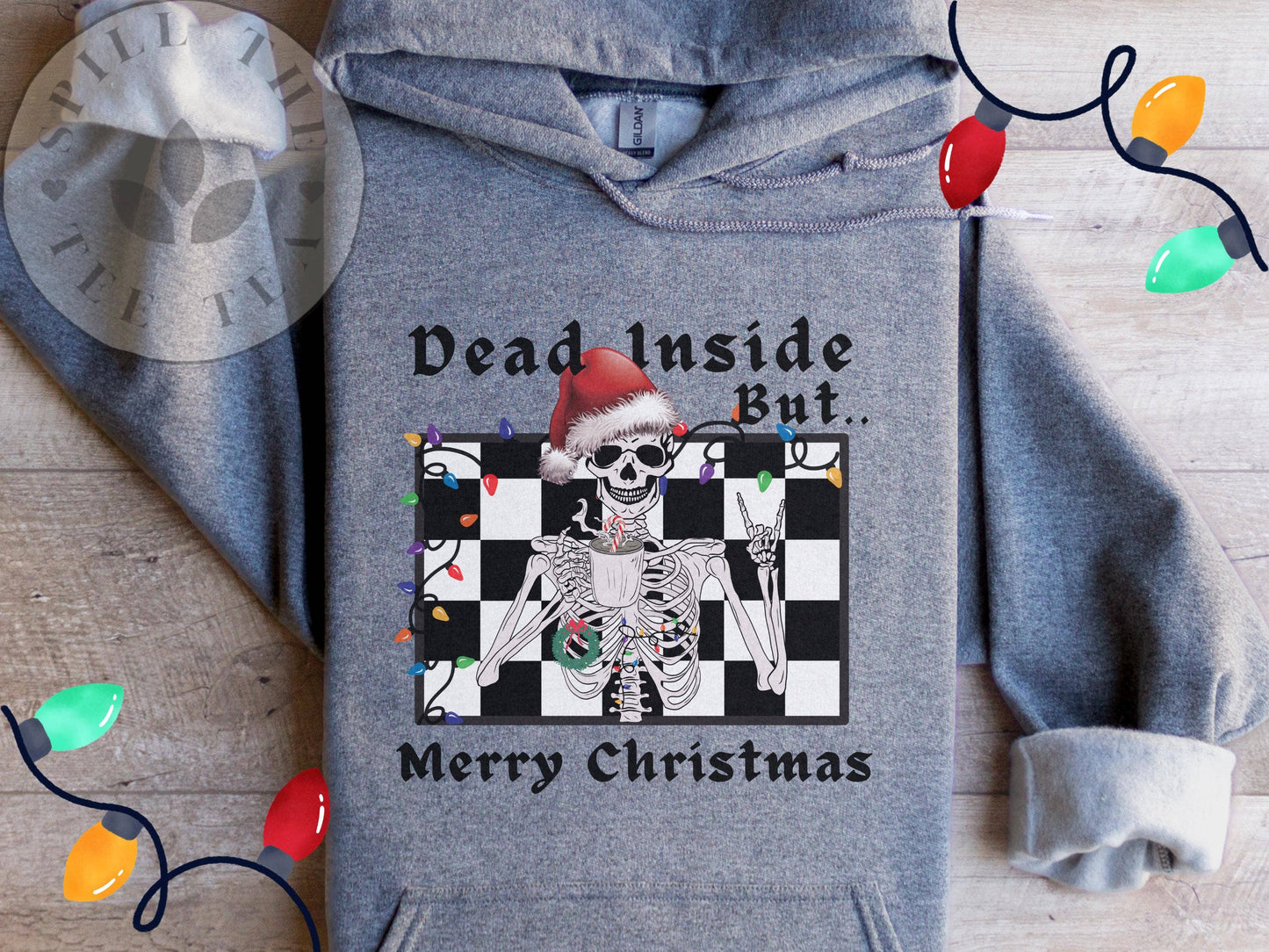 Dead Inside Merry Xmas Gothic Hoodie Ugly Sweater Unisex T-shirt, Sweatshirt, Hoodie, Long Sleeve Tee - T-Shirt, Sweatshirt, Hoodie