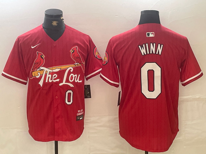 Men's St. Louis Cardinals Masyn Winn #0 Red 2024 City Connect Limited Player Jersey1 baseball jersey product view 1