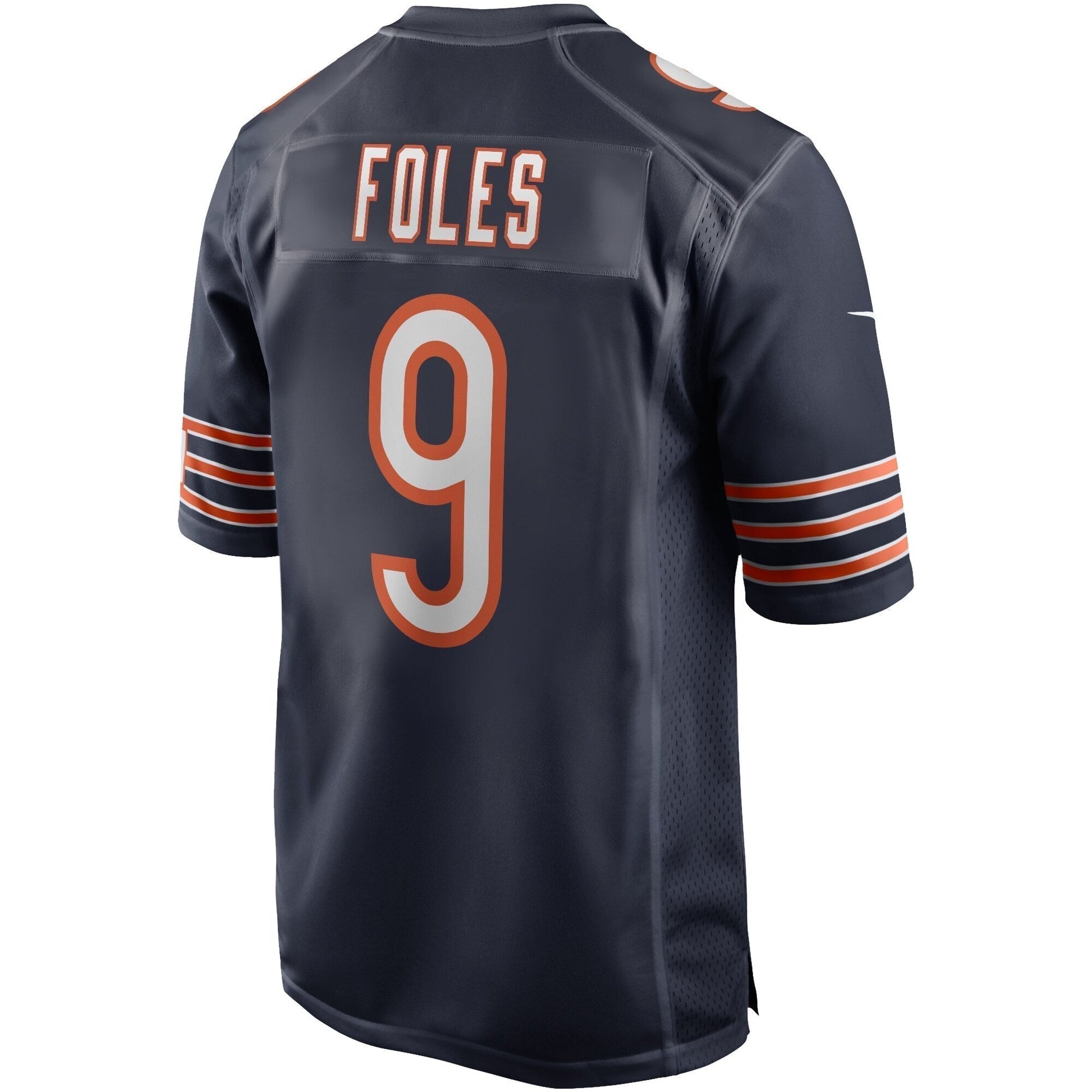 Nick Foles Chicago Bears Game Jersey - Navy football jersey product view 3