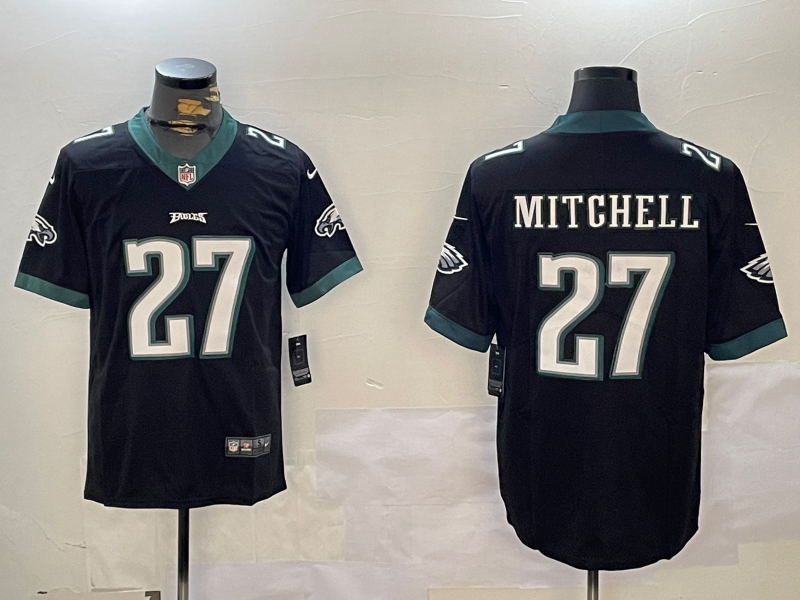 Men's Philadelphia Eagles Quinyon Mitchell #27 Black Alternate Game Jersey1 football jersey product view 1