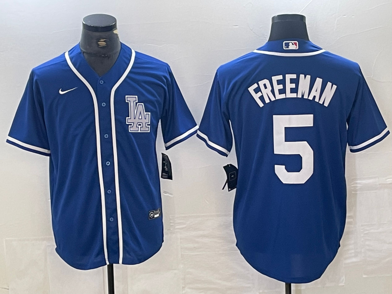 Men's Los Angeles Dodgers Freddie Freeman Blue Limited Player Jersey baseball jersey product view 1
