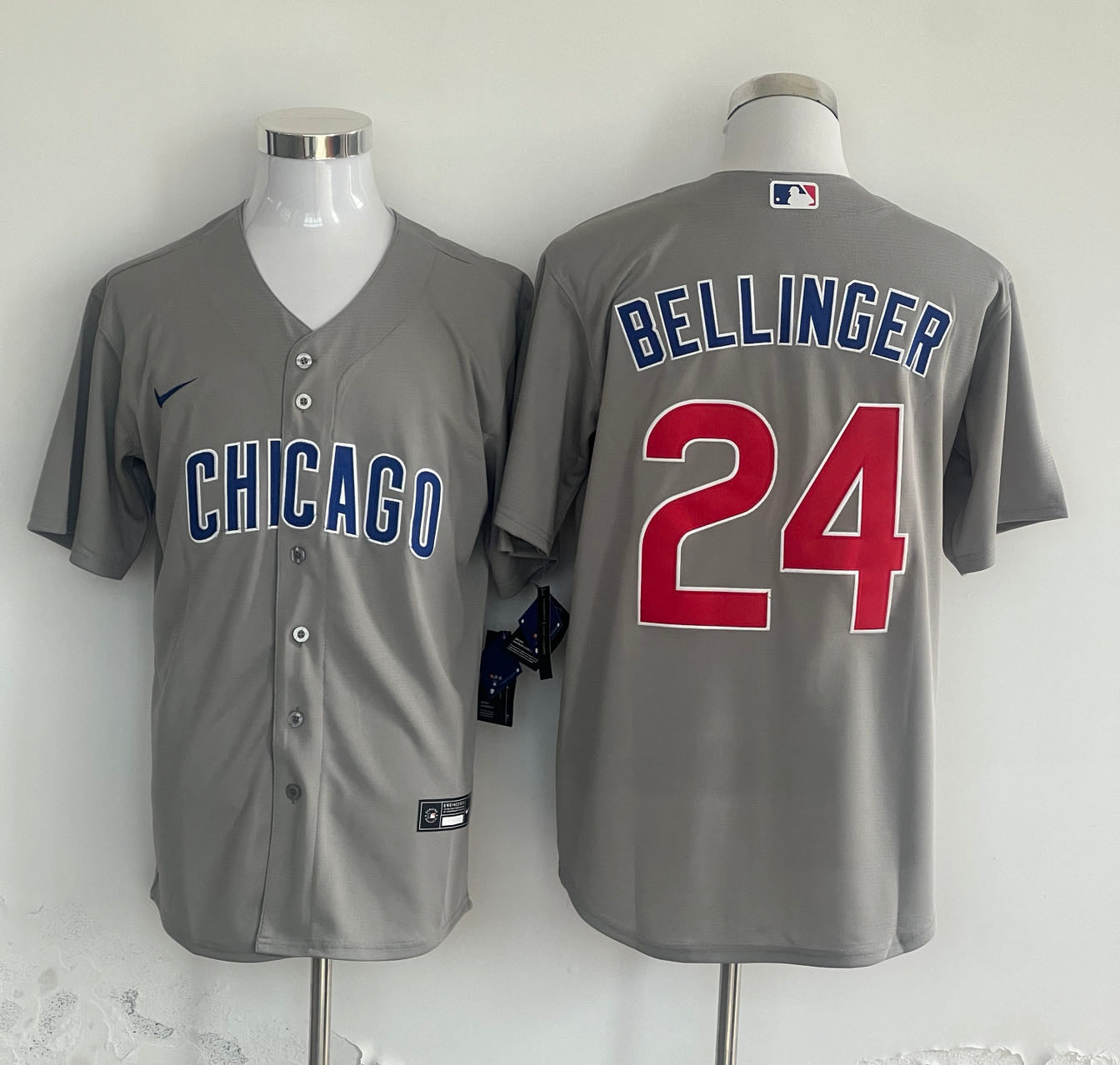 Men's Chicago Cubs Cody Bellinger Gray Replica Player Jersey baseball jersey product view 1