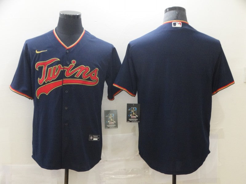 Men's Minnesota Twins Navy Replica Player Blank Jersey baseball jersey product view 1