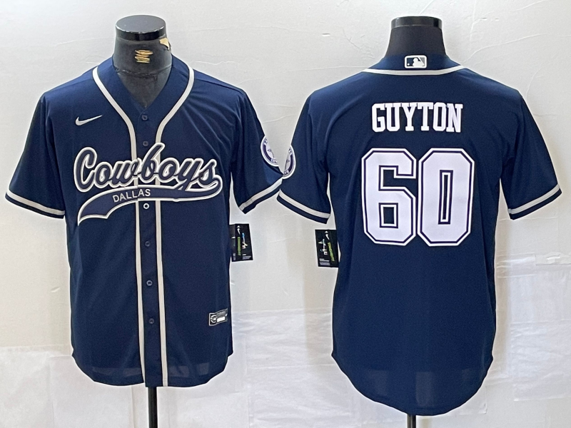 Men's Dallas Cowboys Tyler Guyton Navy Game Jersey football jersey product view 1
