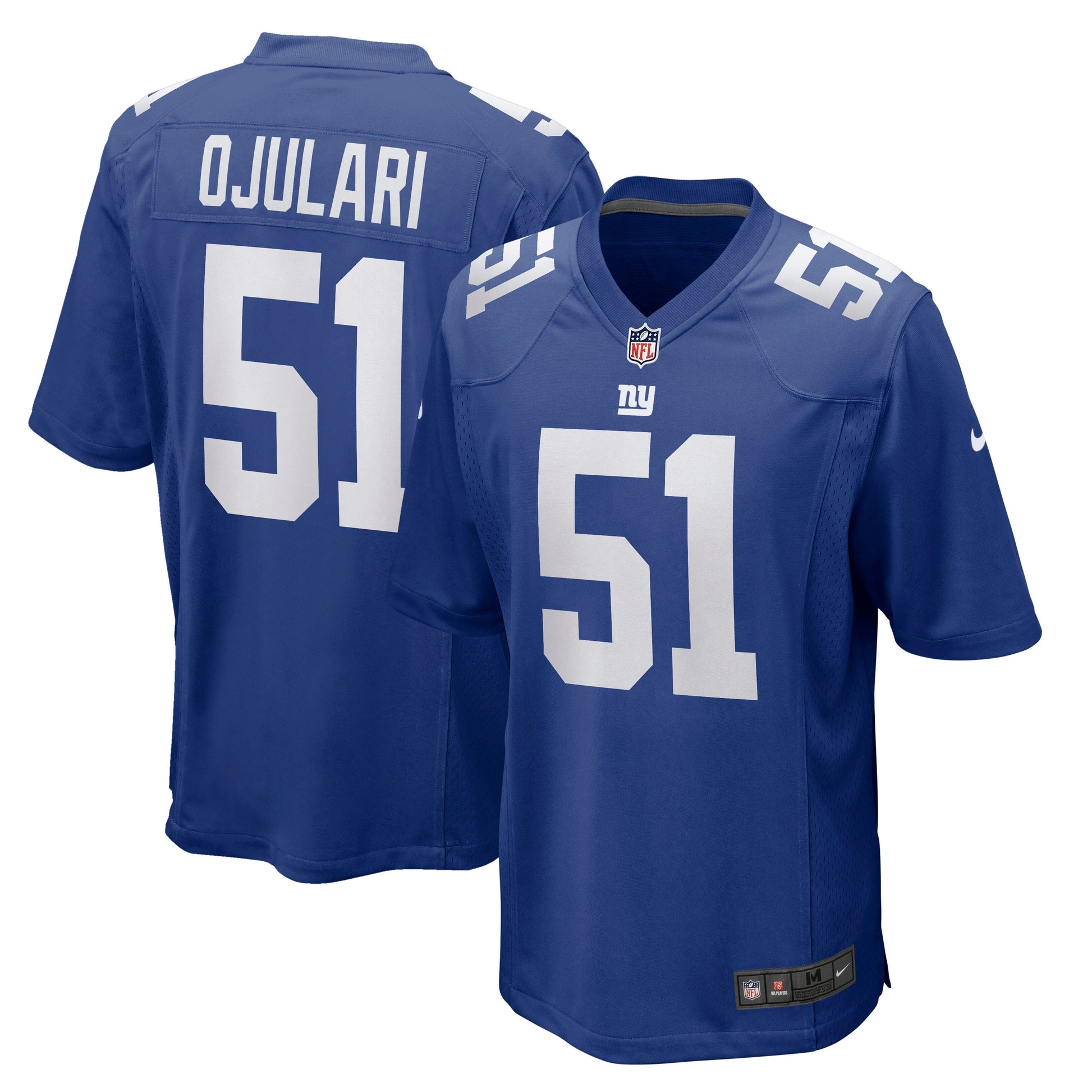 Azeez Ojulari New York Giants Game Jersey - Royal football jersey product view 1