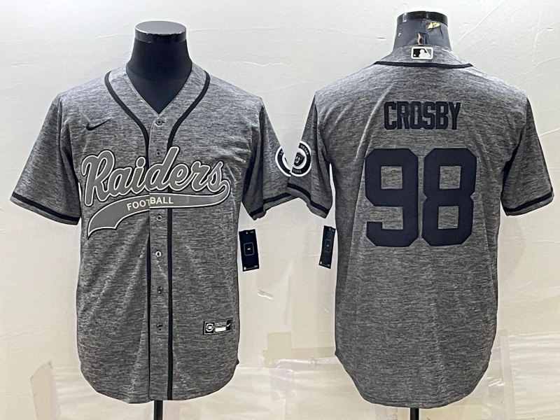 Men's Las Vegas Raiders Maxx Crosby #98 Gray Player Jersey1 Joint Edition football jersey product view 1