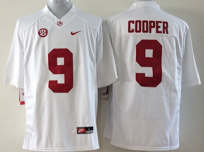 Men's Alabama Crimson Tide Amari Cooper White Player Game Jersey sports jersey product view 1