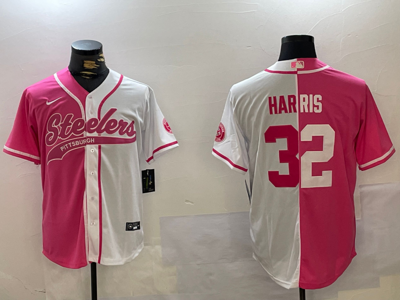 Men's Pittsburgh Steelers Franco Harris Pink/White Game Jersey football jersey product view 1