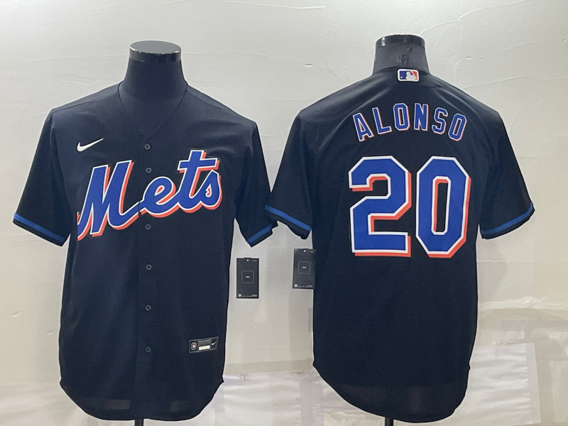 Men's New York Mets Pete Alonso Black Replica Baseball Jersey baseball jersey product view 1