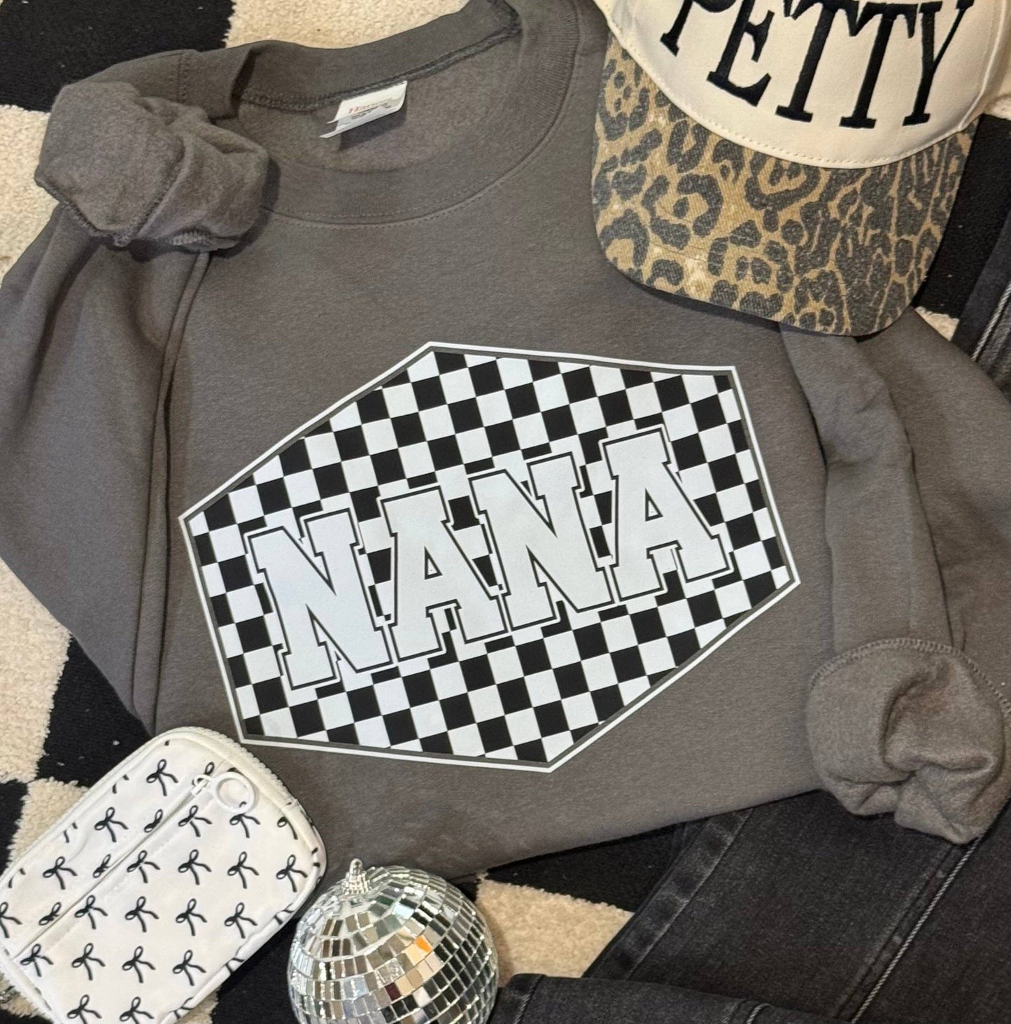 Nana Checkered Tee/Sweatshirt Unisex T-shirt, Sweatshirt, Hoodie, Long Sleeve Tee - T-Shirt, Sweatshirt, Hoodie