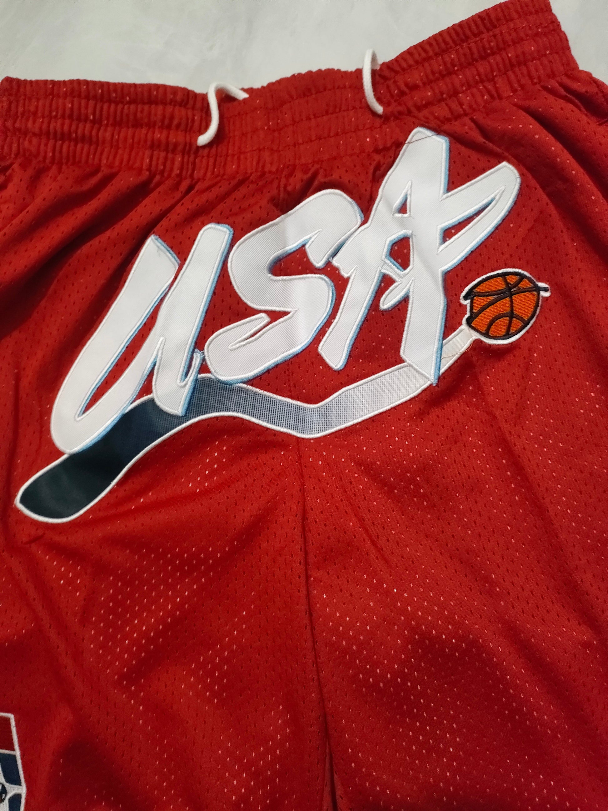 JUST DON USA TEAM Olympic Red Pocket Shorts sports jersey product view 3