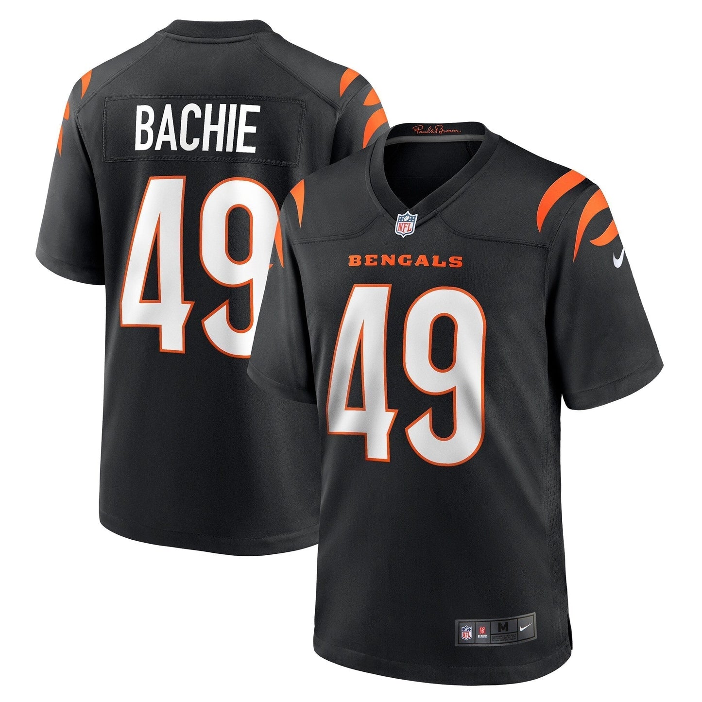 Joe Bachie Cincinnati Bengals Game Jersey - Black football jersey product view 1