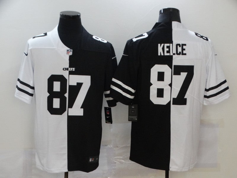 Men's Kansas City Chiefs Travis Kelce #87 Black/White Game Jersey1 football jersey product view 1