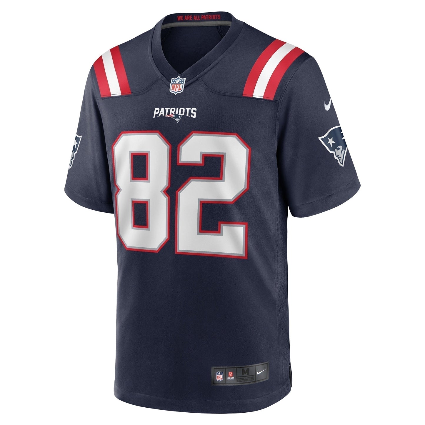 T.J. Luther New England Patriots Team Game Jersey - Navy football jersey product view 2