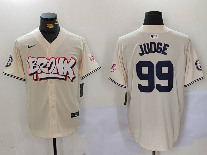 Men's New York Yankees Aaron Judge #99 Cream Limited Player Jersey baseball jersey product view 1