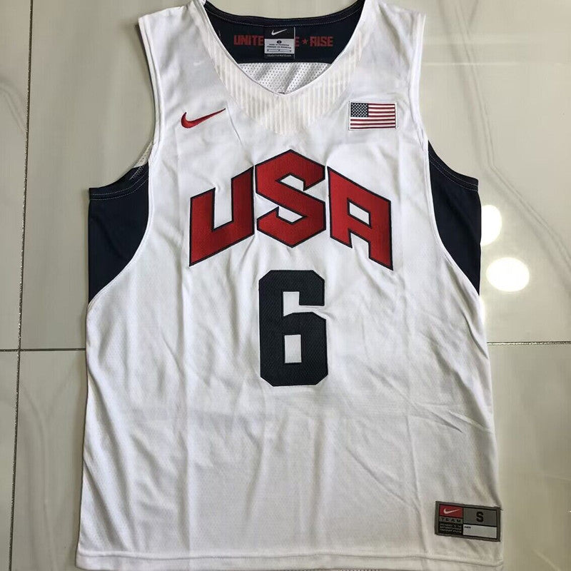 Dream Team James 6 White MN basketball jersey product view 1