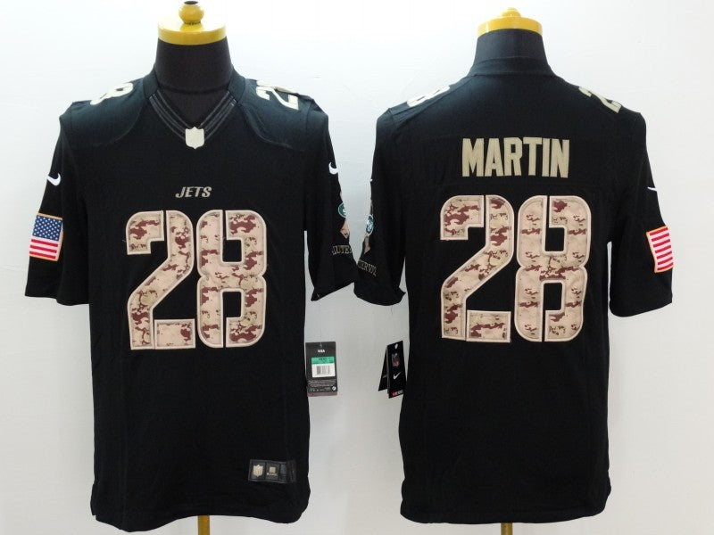 Men's New York Jets Curtis Martin #28 Black Game Player Jersey1 football jersey product view 1
