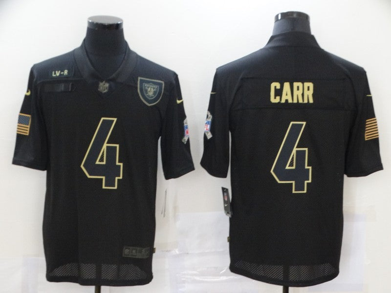 Men's Las Vegas Raiders #4 Derek Carr Black Player Game Jersey1 football jersey product view 1