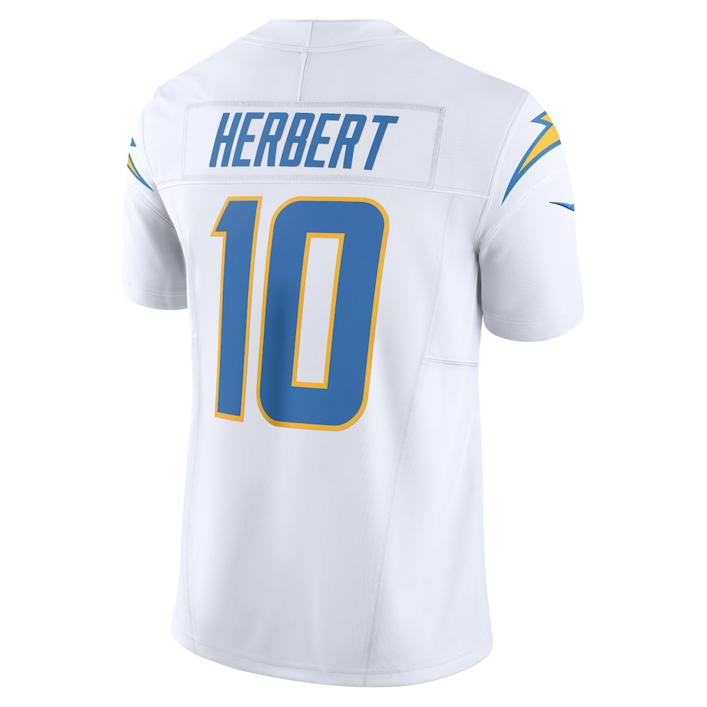 LA.Chargers #10 Justin Herbert White Vapor F.U.S.E. Limited Jersey football jersey product view 1
