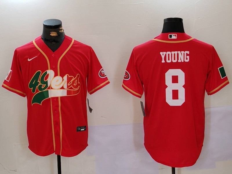 Men's San Francisco 49ers Steve Young Scarlet Game Jersey football jersey product view 1