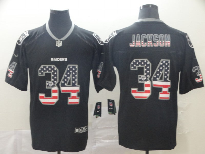 Men's Las Vegas Raiders Bo Jackson #34 Black Alternate Game Jersey1 football jersey product view 1