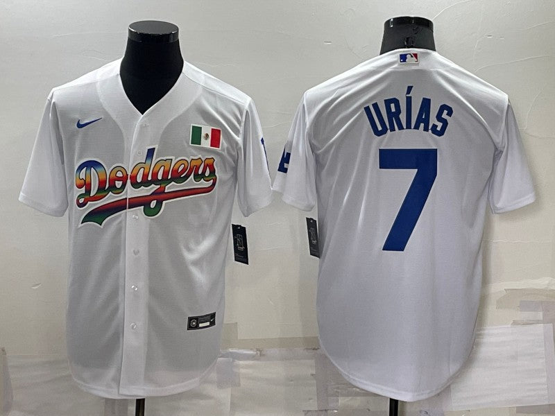 Men's Los Angeles Dodgers Julio Urias #7 White Authentic Game Jersey1 baseball jersey product view 1