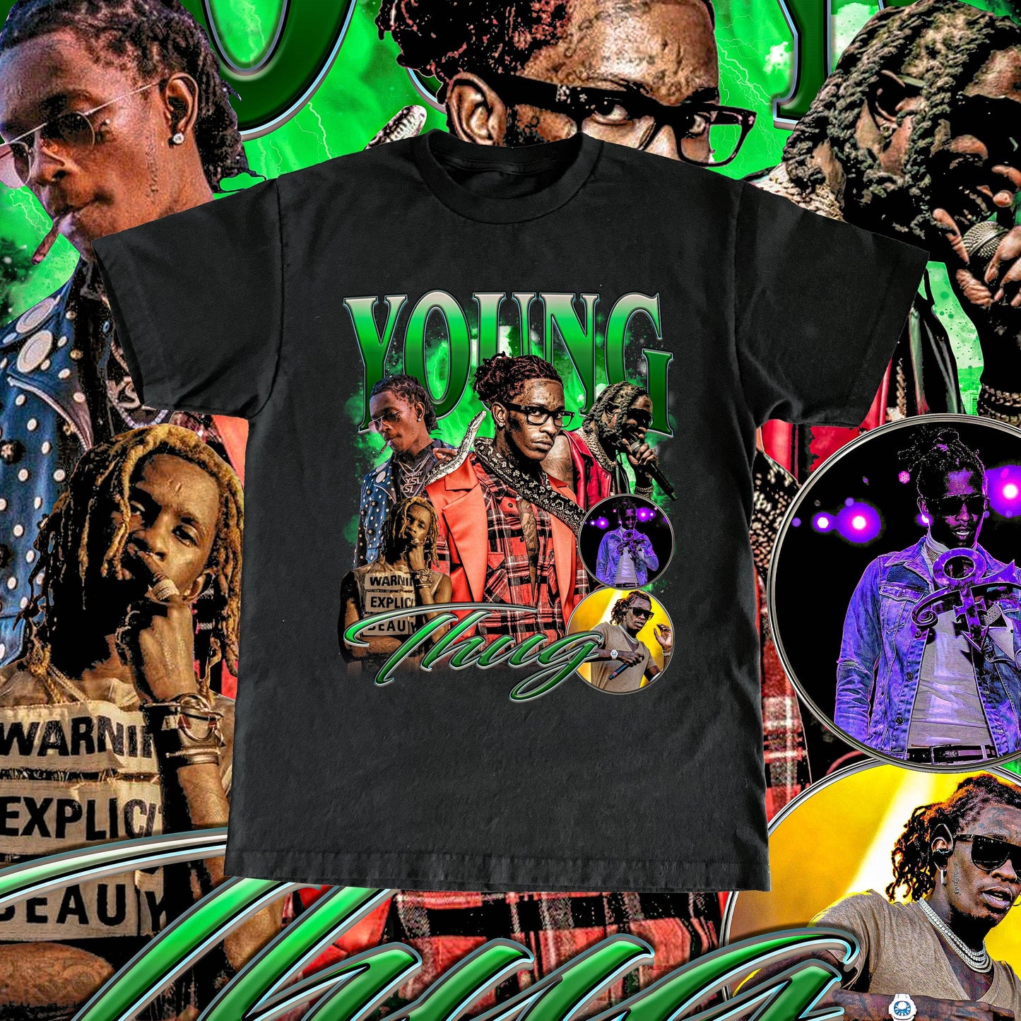 Vintage Young Thug Shirt  Retro Design Rapper Gift Unisex T-shirt, Sweatshirt, Hoodie, Long Sleeve Tee - T-Shirt, Sweatshirt, Hoodie